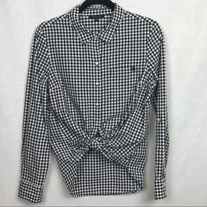 Tommy Hilfiger Med Black Check L/S button down 💋Final Sale